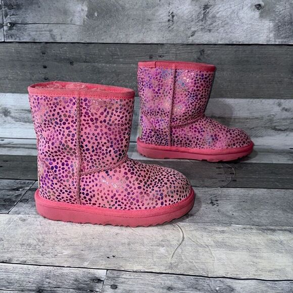 UGG Classic II Pink‎ Dot Boots Sz US12 - Picture 3 of 12